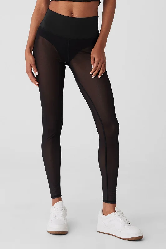 Airlift Mesh High-Waist Track Star Legging - Black