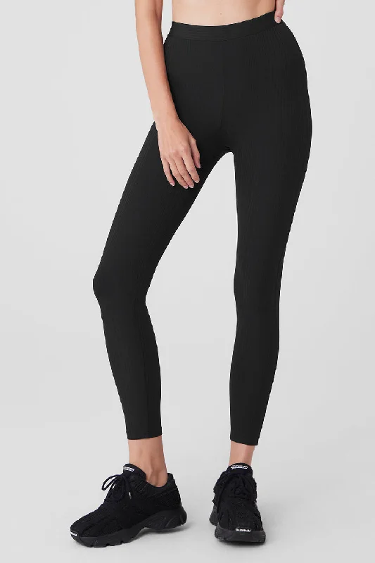 High-Waist 7/8 Run It Back Legging - Black