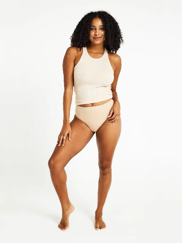 Au Naturel Seamfree Hi Waist Cheeky Super-Overnight Porcelain