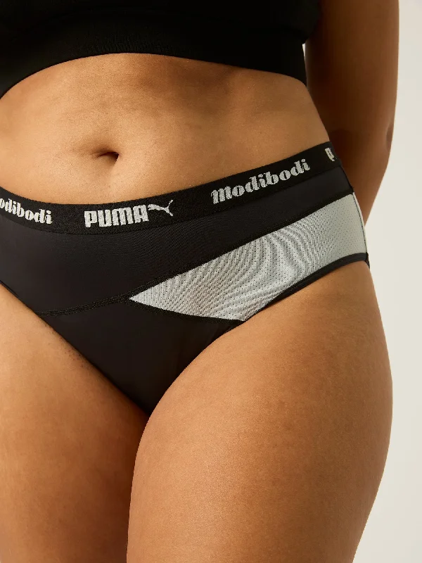 Puma X Modibodi Active Classic Brief Light-Moderate Black/Platinum Grey