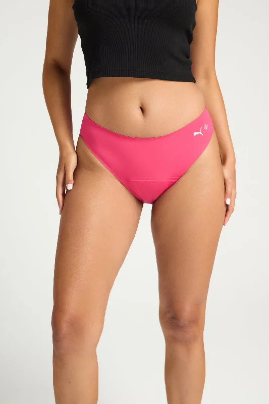 Puma X Modibodi Seamfree Active Bikini Moderate-Heavy Garnet Rose Pink