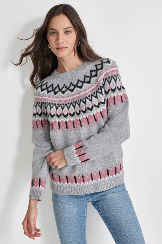 FAIRISLE LUREX RAGLAN SWEATER