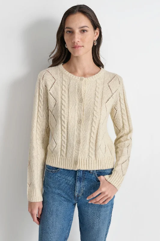 DIAMOND POINTELLE CARDIGAN